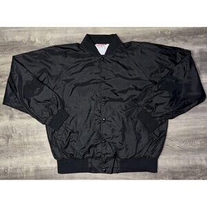 Vintage Hartwell Sports Black Bomber Jacket Blank Size XL Made In Sri Lanka